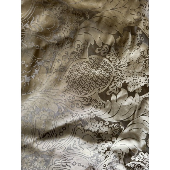 Gold & Olive Green Tafetta Damask Duvet Cover Coverlet Custom Queen 92" x 99" - Picture 11 of 11